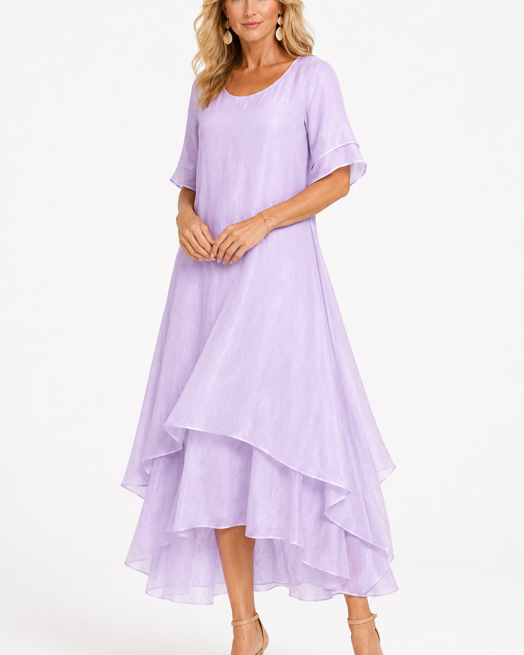 Damenkleid Elegant Fließend - Zeitloser Stil für jeden Anlass - Purple - Dress - Concept Fashionlab