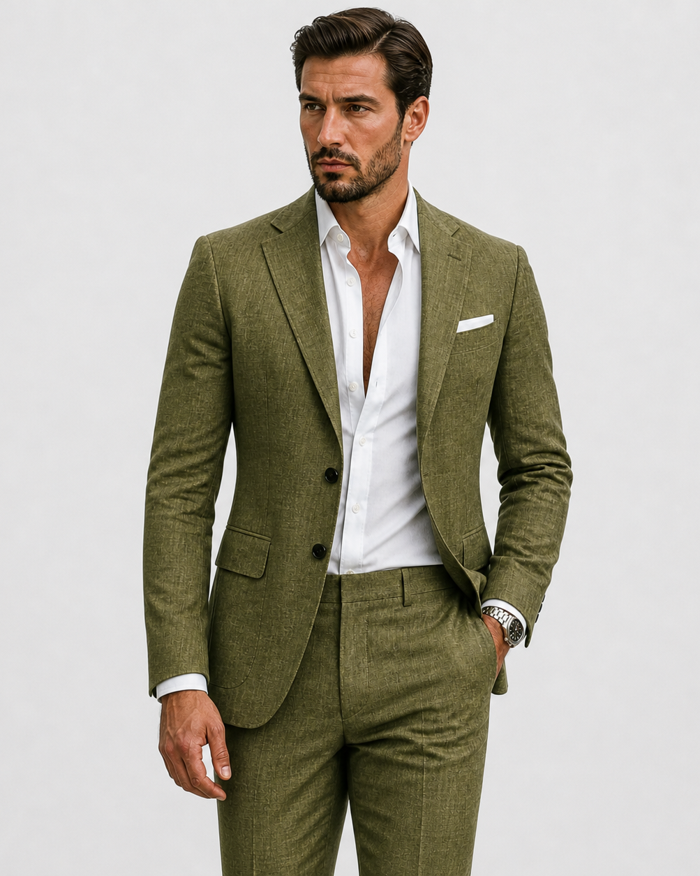 Herren Leinenanzug Slim-Fit - Sommerliche Eleganz - - Suits - Lunelle