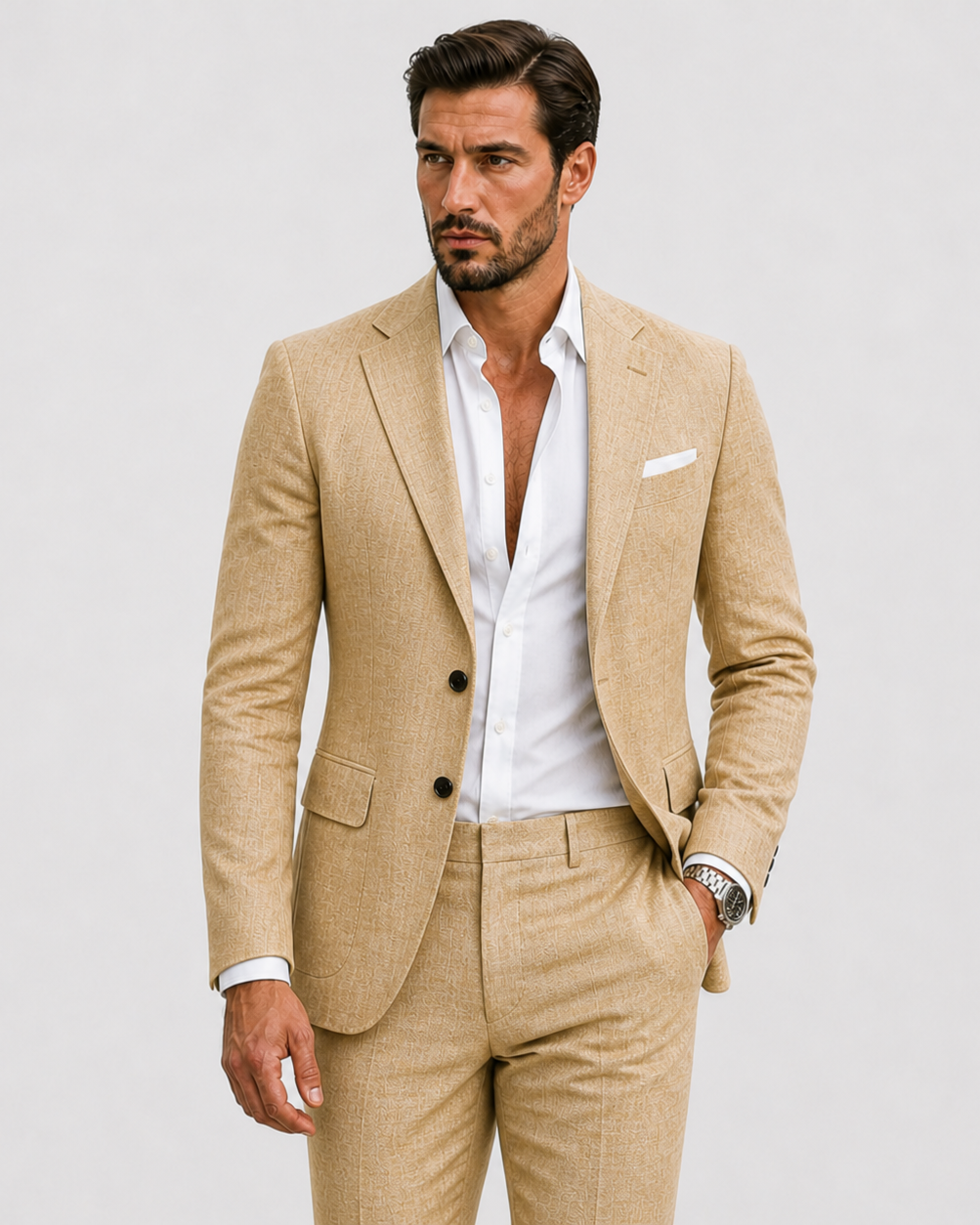 Herren Leinenanzug Slim-Fit - Sommerliche Eleganz - - Suits - Lunelle