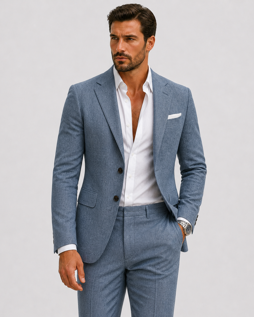 Herren Leinenanzug Slim-Fit - Sommerliche Eleganz - - Suits - Lunelle