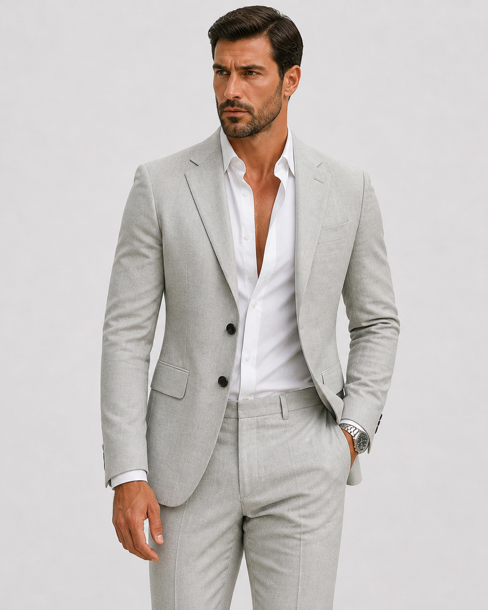 Herren Leinenanzug Slim-Fit - Sommerliche Eleganz - - Suits - Lunelle