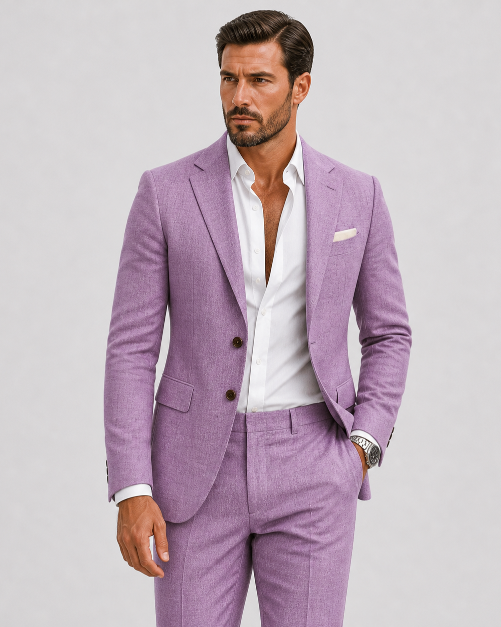 Herren Leinenanzug Slim-Fit - Sommerliche Eleganz - - Suits - Lunelle