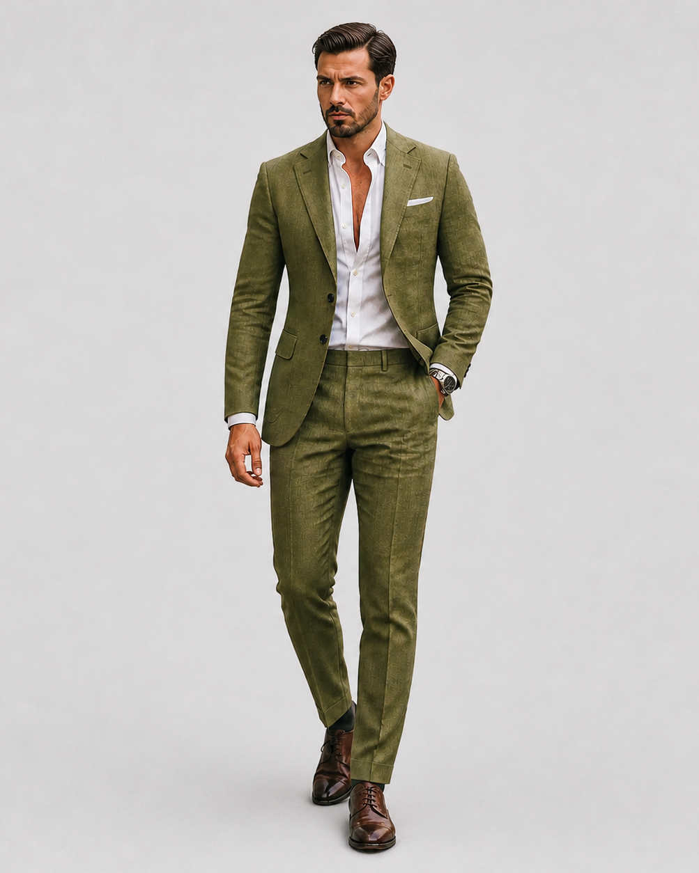 Herren Leinenanzug Slim-Fit - Sommerliche Eleganz - - Suits - Lunelle