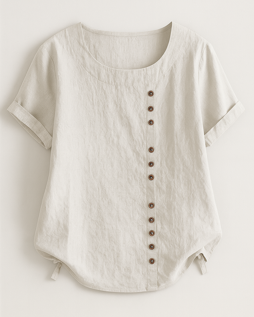 Women's Linen Button-Front Blouse - Lightweight, Breathable and Elegant - White - Blouse - Concept Fashionlab