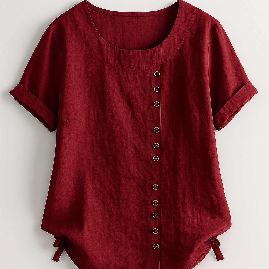 Damen Leinenbluse mit Knopfverschluss