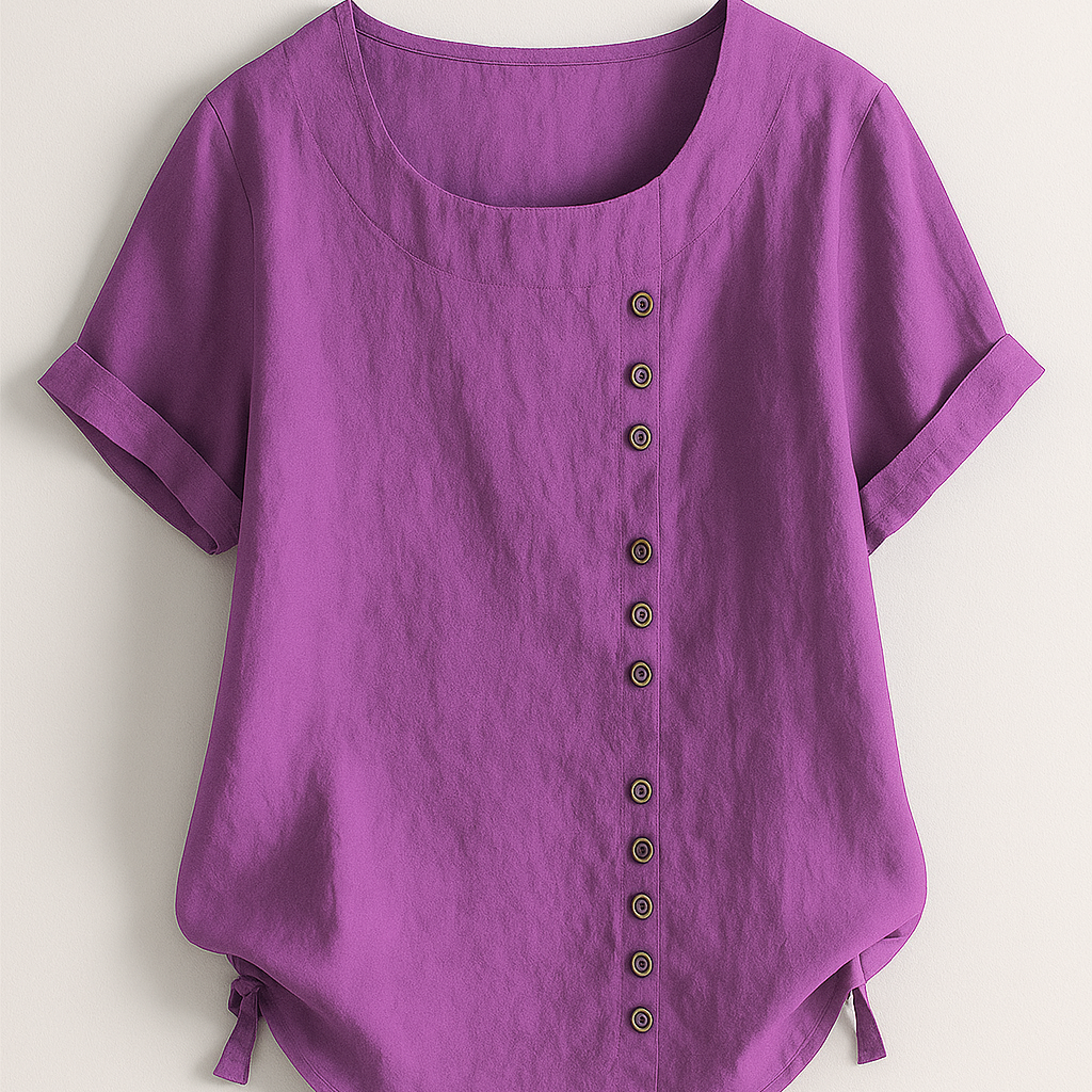 Damen Leinenbluse mit Knopfverschluss