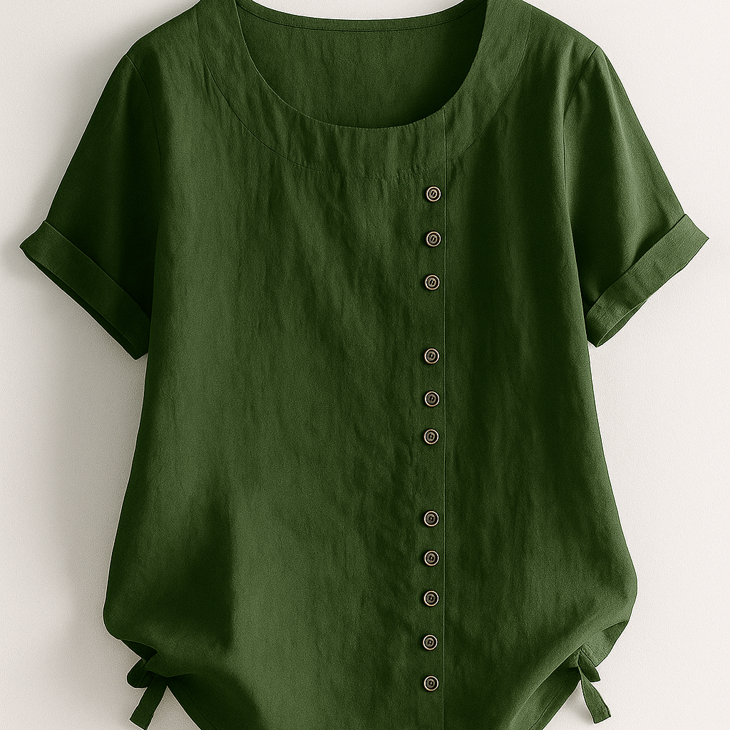 Damen Leinenbluse mit Knopfverschluss