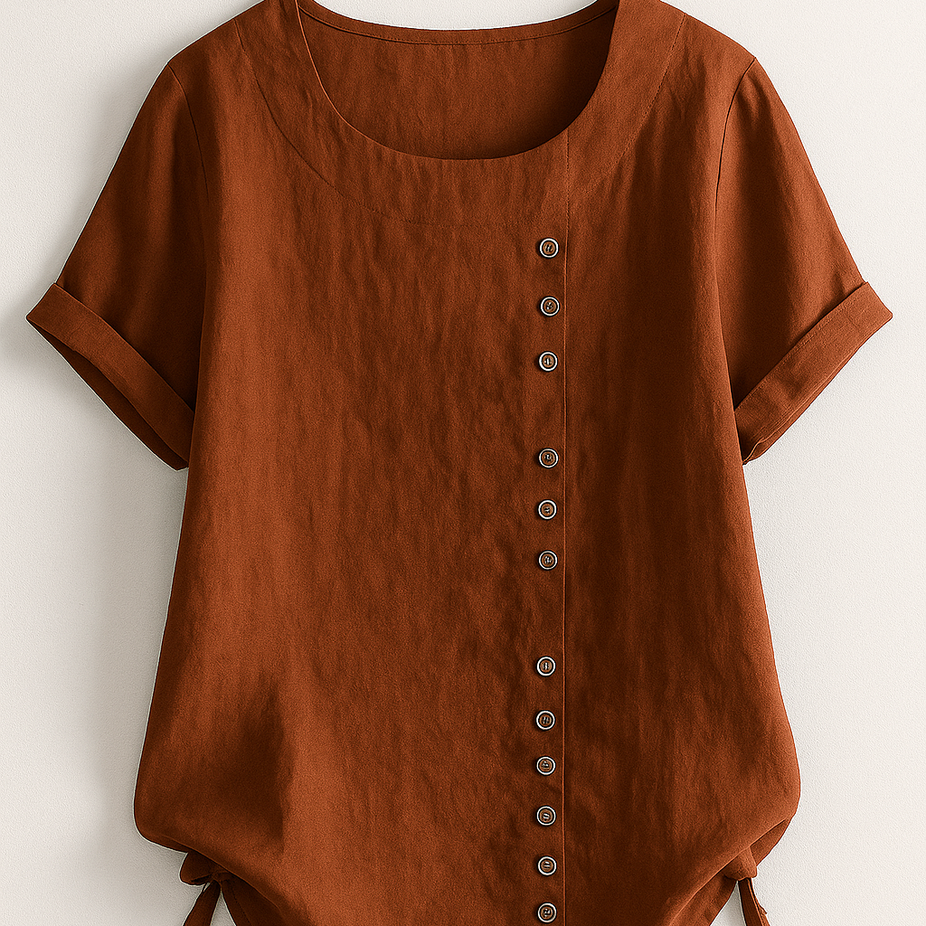 Damen Leinenbluse mit Knopfverschluss