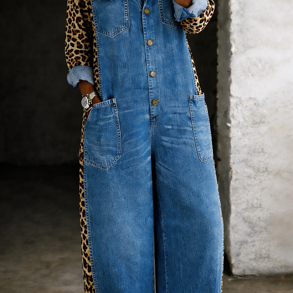 Amanda | Einteiliger Jeanshemd-Jumpsuit