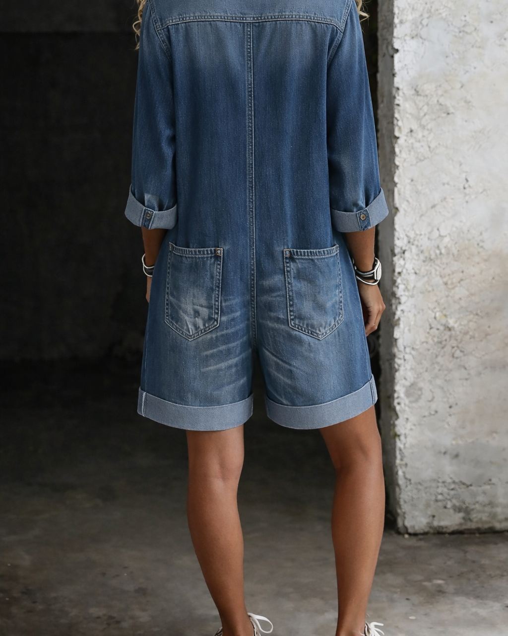 Celia | Denim-Jumpsuit-Shorts - - - Cow Clothing