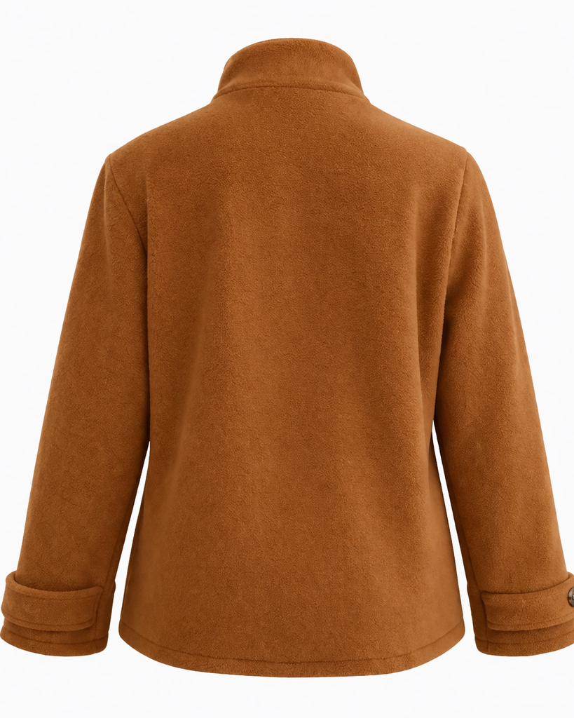 Damen Jacke mit Stehkragen, durchgehendem Reißverschluss und weichem Material