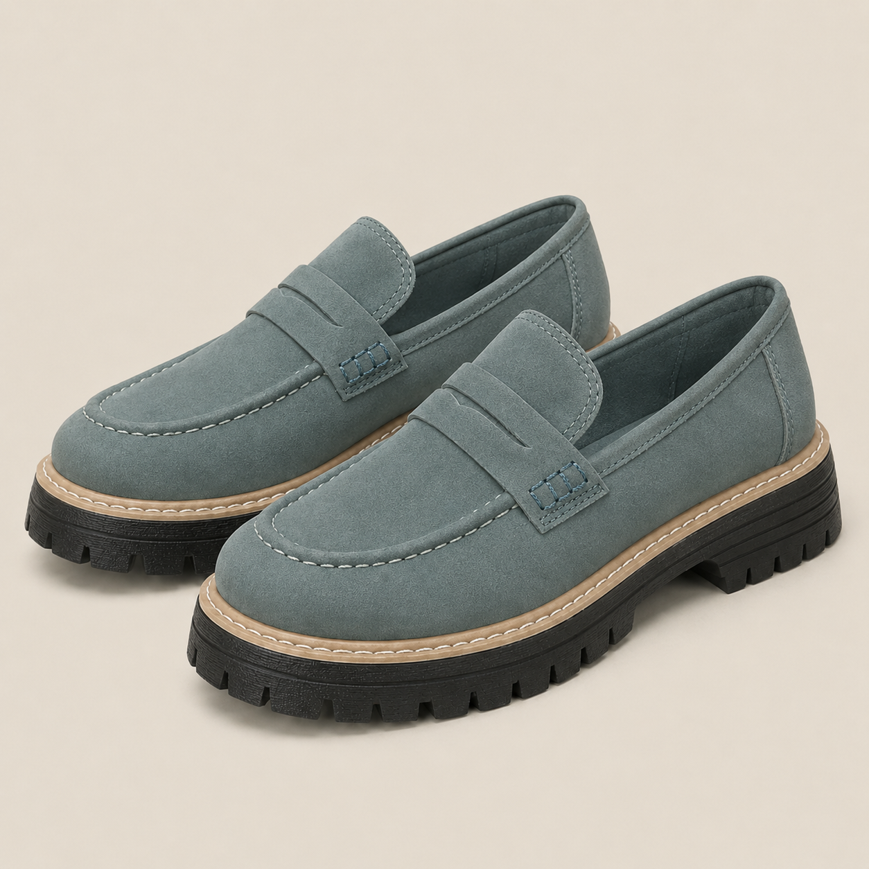 Damen Loafer: elegant und bequem - Grün - Damen > Loafer - Concept Fashionlab