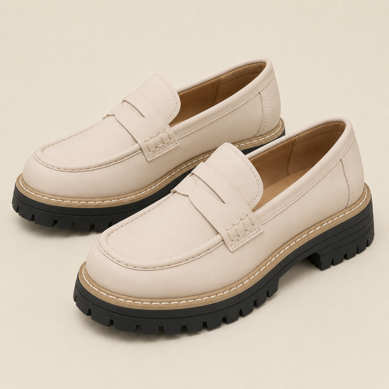 Damen Loafer: elegant und bequem - Beige - Damen > Loafer - Concept Fashionlab