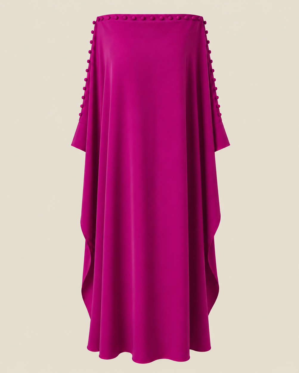 Damen Maxikleid mit lockerer Passform und Knopfdetails - - Maxi Dress - Concept Fashionlab