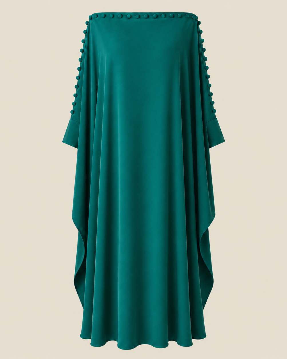 Damen Maxikleid mit lockerer Passform und Knopfdetails - - Maxi Dress - Concept Fashionlab