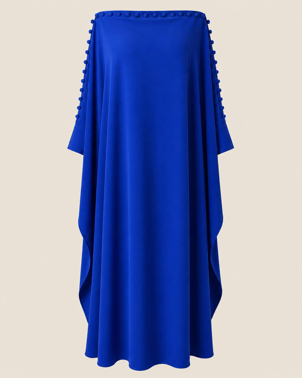 Damen Maxikleid mit lockerer Passform und Knopfdetails - - Maxi Dress - Concept Fashionlab