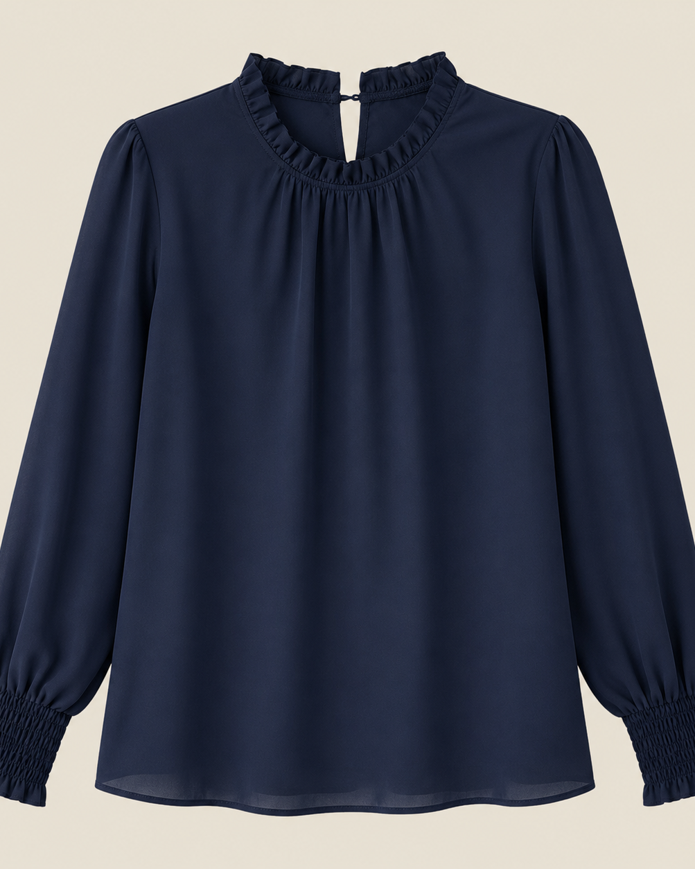 Damenbluse mit Rüschenkragen und Langarm in Polyester - - Damen > Blusen - Concept Fashionlab