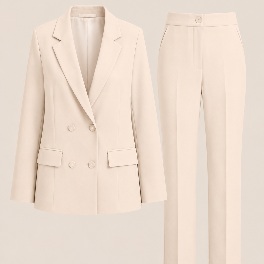 Eleganter Anzug: raffinierter Look - Creme - Suit - Concept Fashionlab
