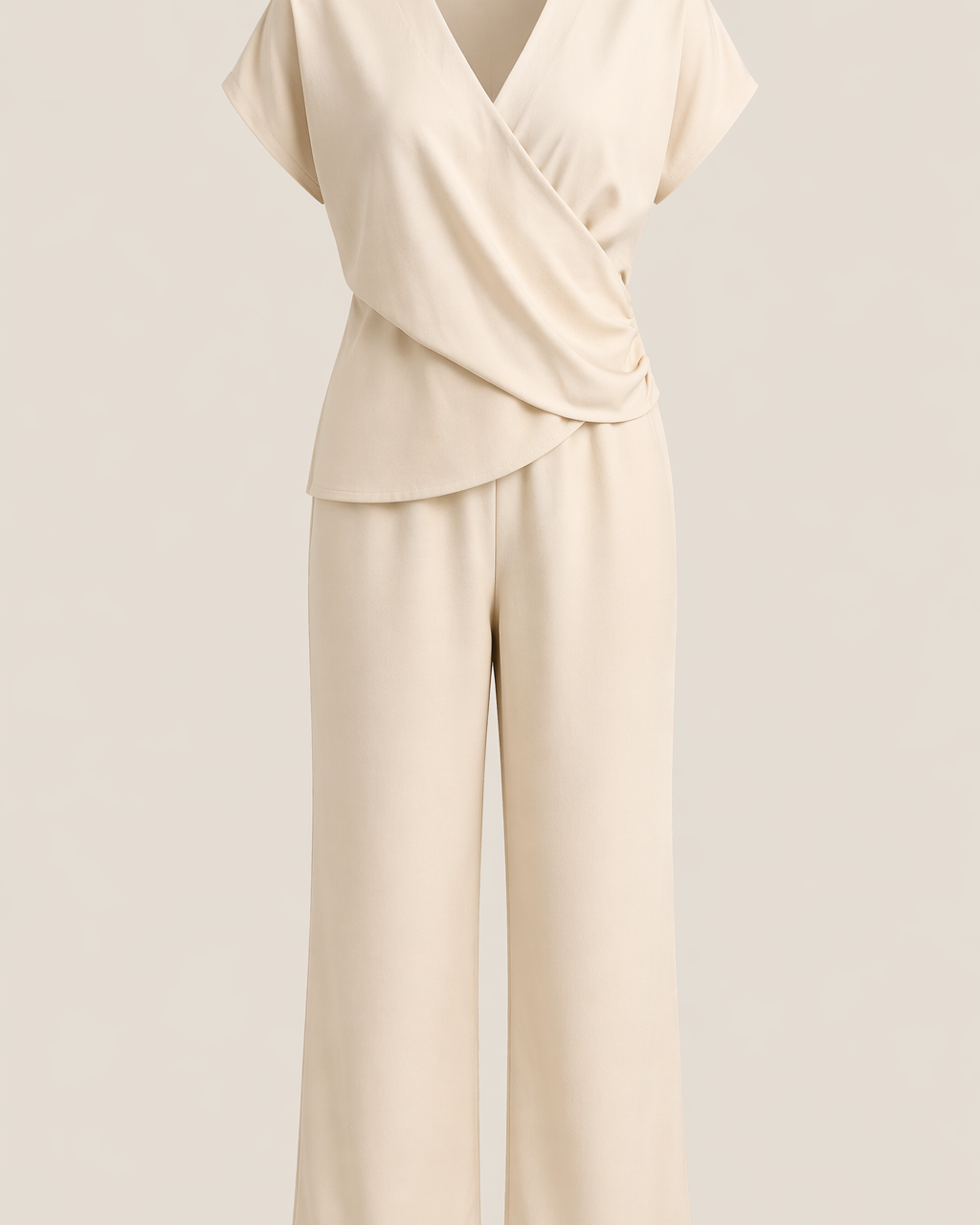 Elegantes zweiteiliges Set - Aprikose - Two-Piece Set - Concept Fashionlab