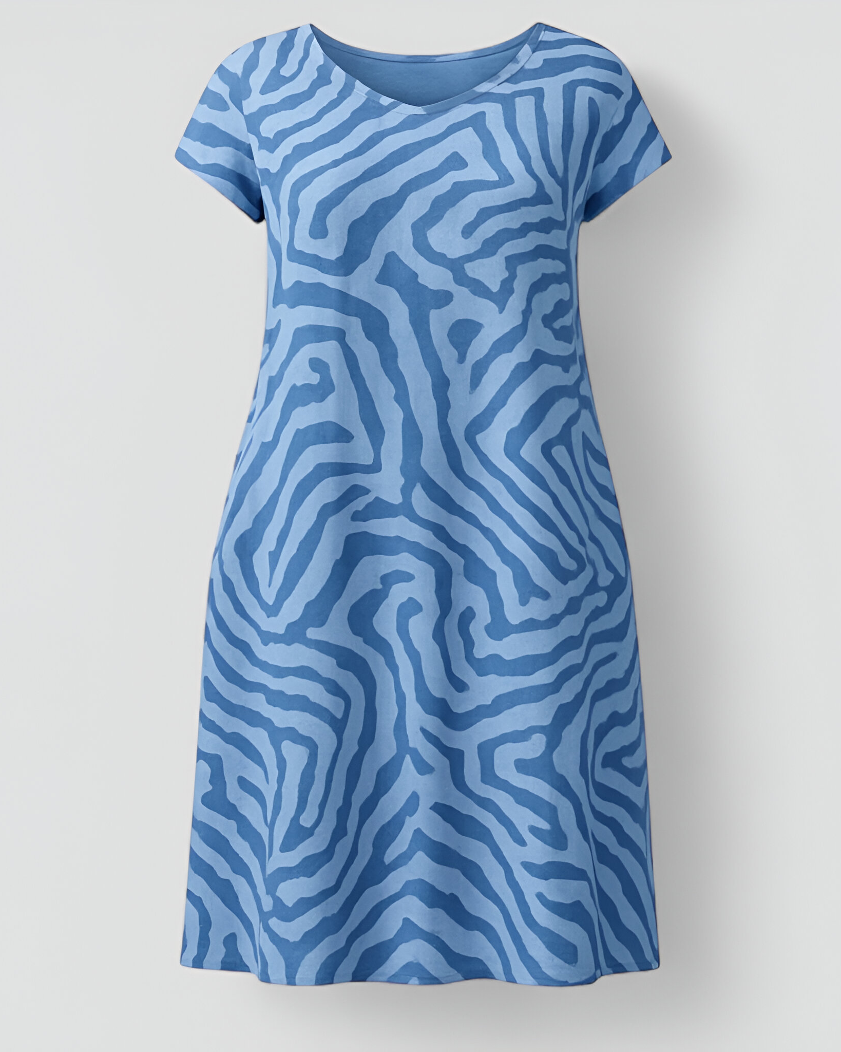 Damen-A-Linien-Sommerkleid - Blau - Dress - Concept Fashionlab