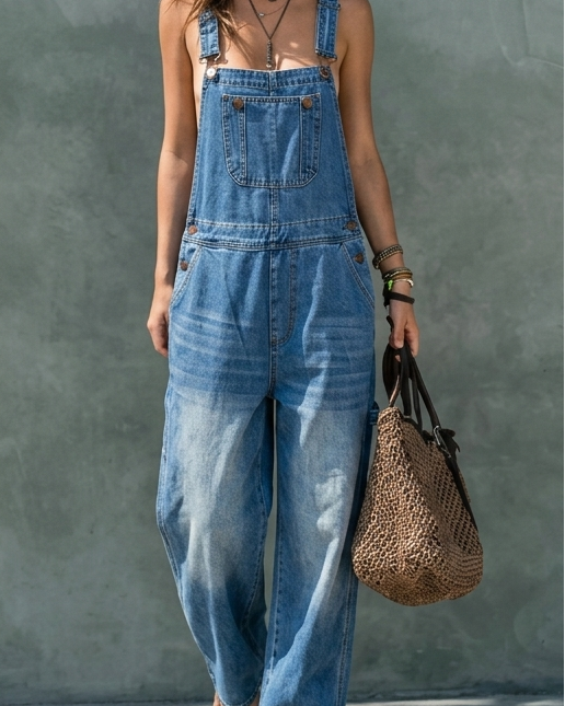 Harper | Denim-Jumpsuit mit elastischer Taille - - - Margaret & Rose