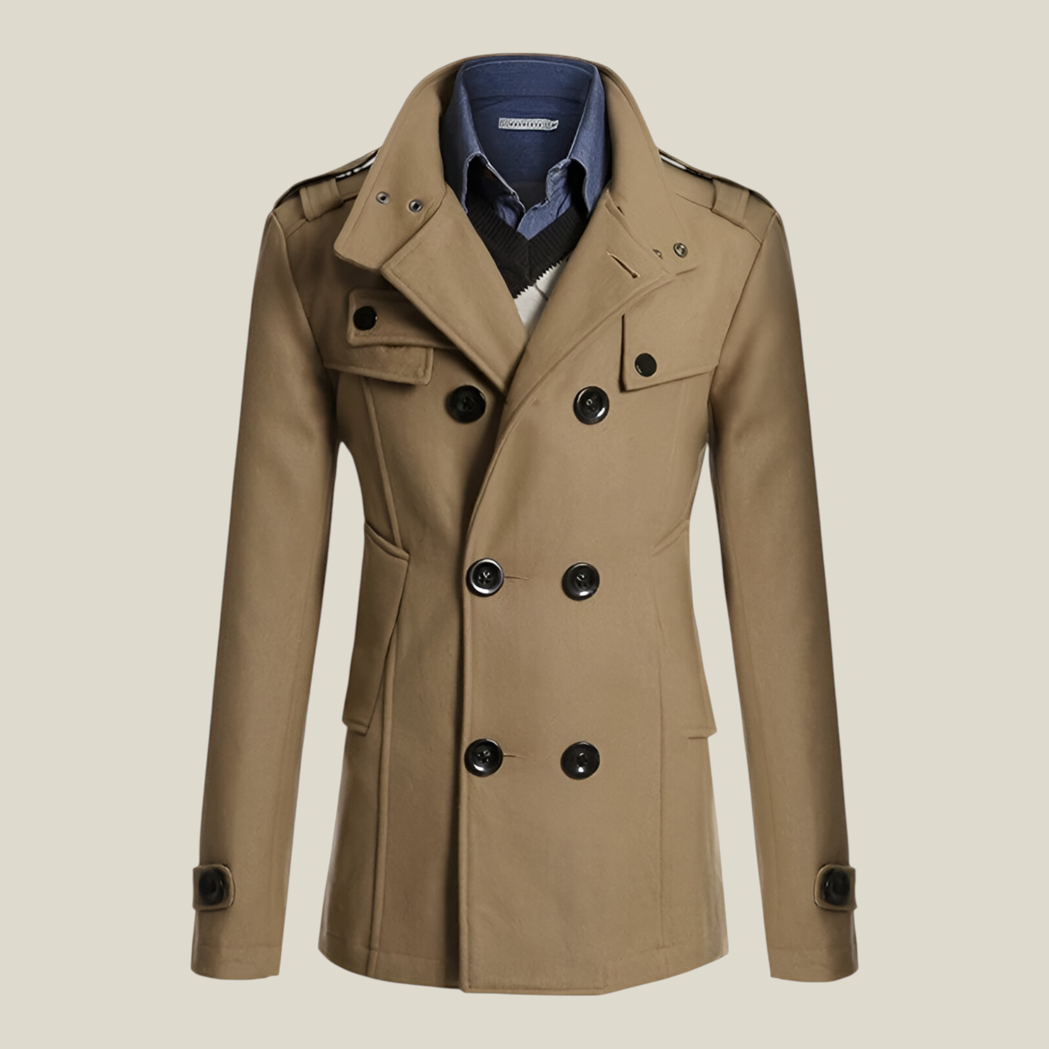 Herren Mittellanger Wollmantel-Concept Fashion Lab