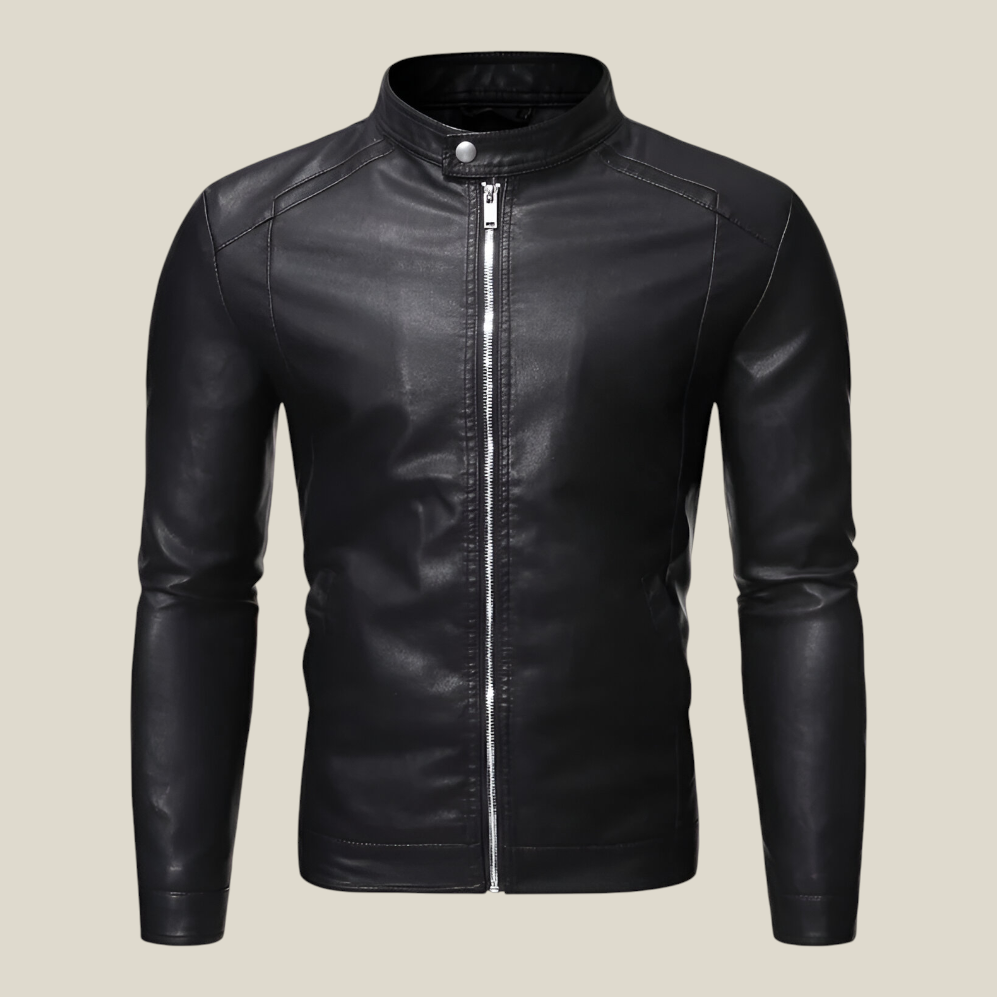 Herren Schwarz Stehkragenjacke-Concept Fashion Lab