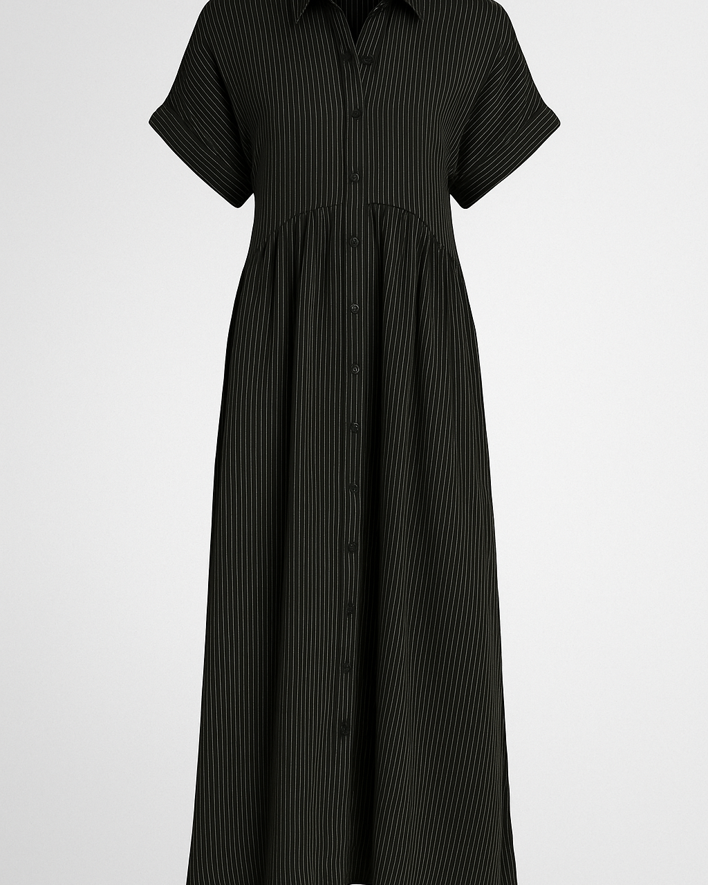 Refined Women's Midi Dress with Handy Pockets - Black - Midi Dress - Concept Fashionlab