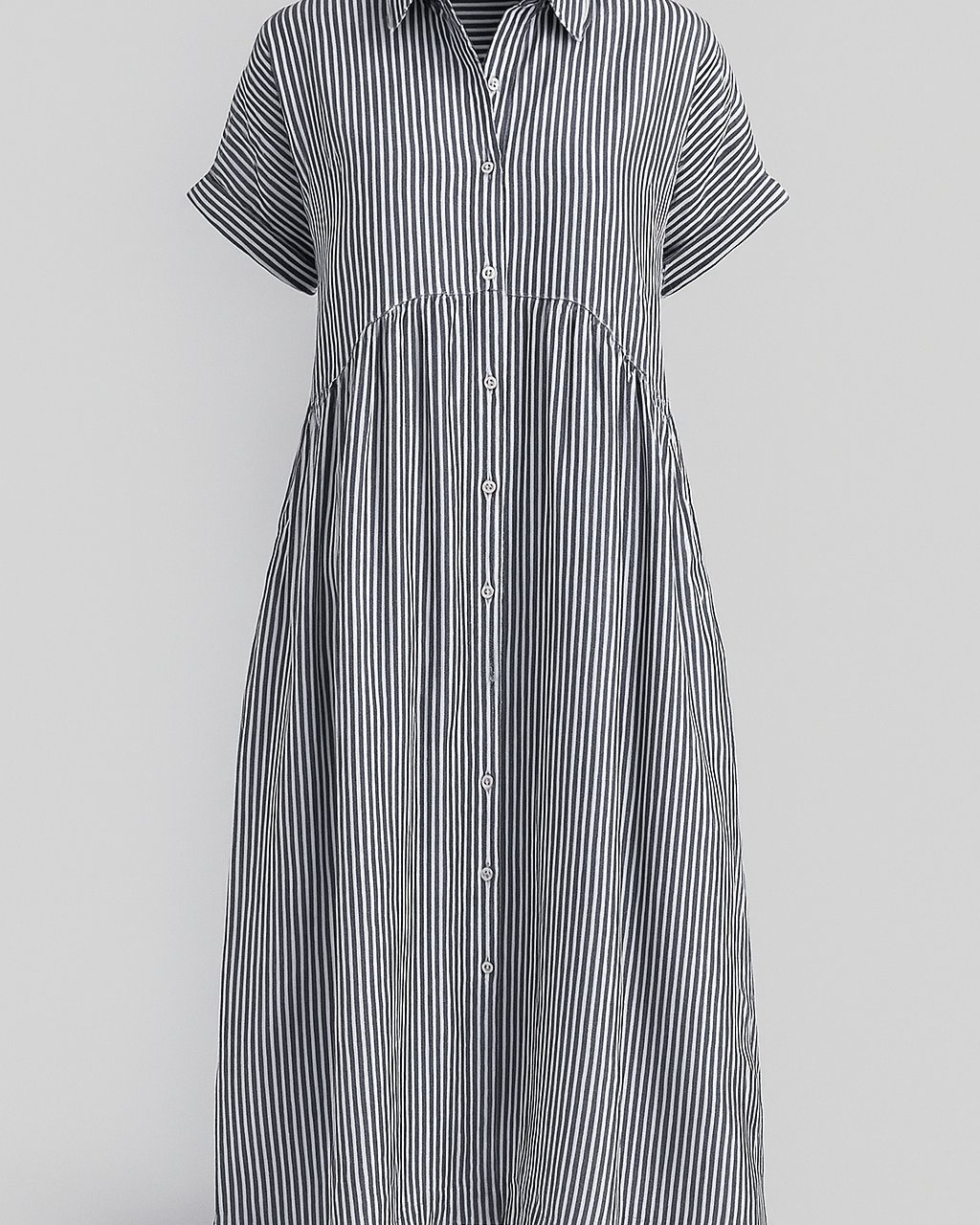 Refined Women's Midi Dress with Handy Pockets - Gray - Midi Dress - Concept Fashionlab