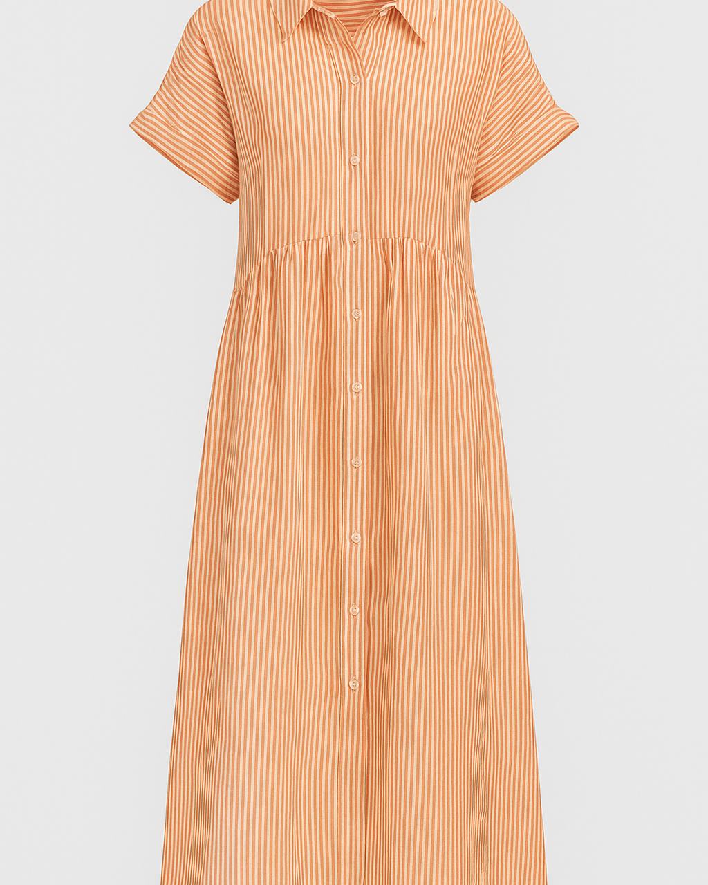 Refined Women's Midi Dress with Handy Pockets - Orange - Midi Dress - Concept Fashionlab