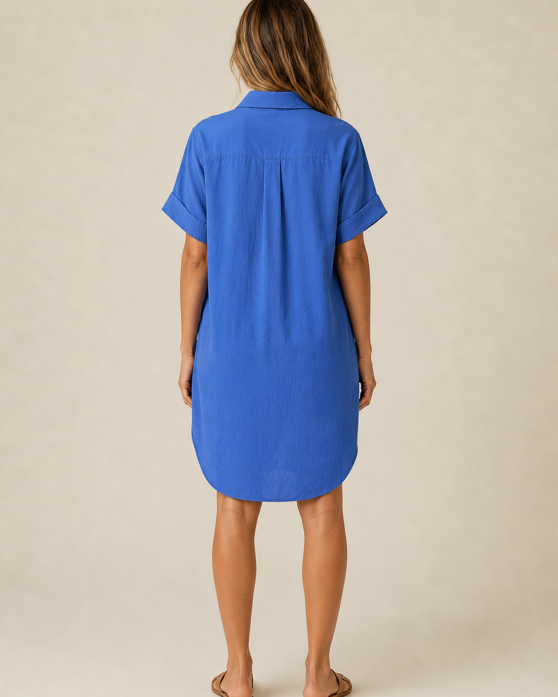 Lässiges Damen Hemdkleid mit Knopfleiste und Taschen - - Dress - Concept Fashionlab
