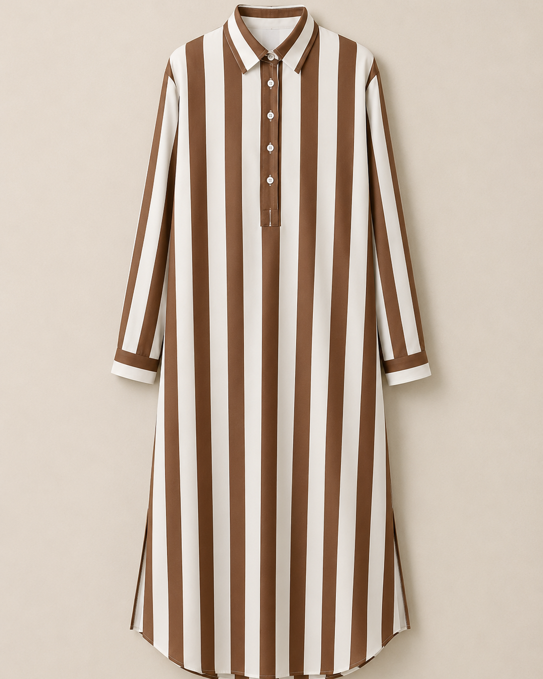 Lässiges gestreiftes Shirt Boho-Stil Maxi-Kleid - - Shirt - Concept Fashionlab