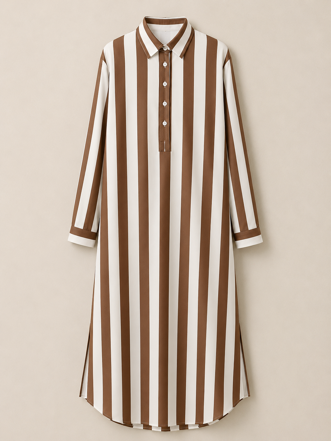 Lässiges gestreiftes Shirt Boho-Stil Maxi-Kleid - - Shirt - Concept Fashionlab