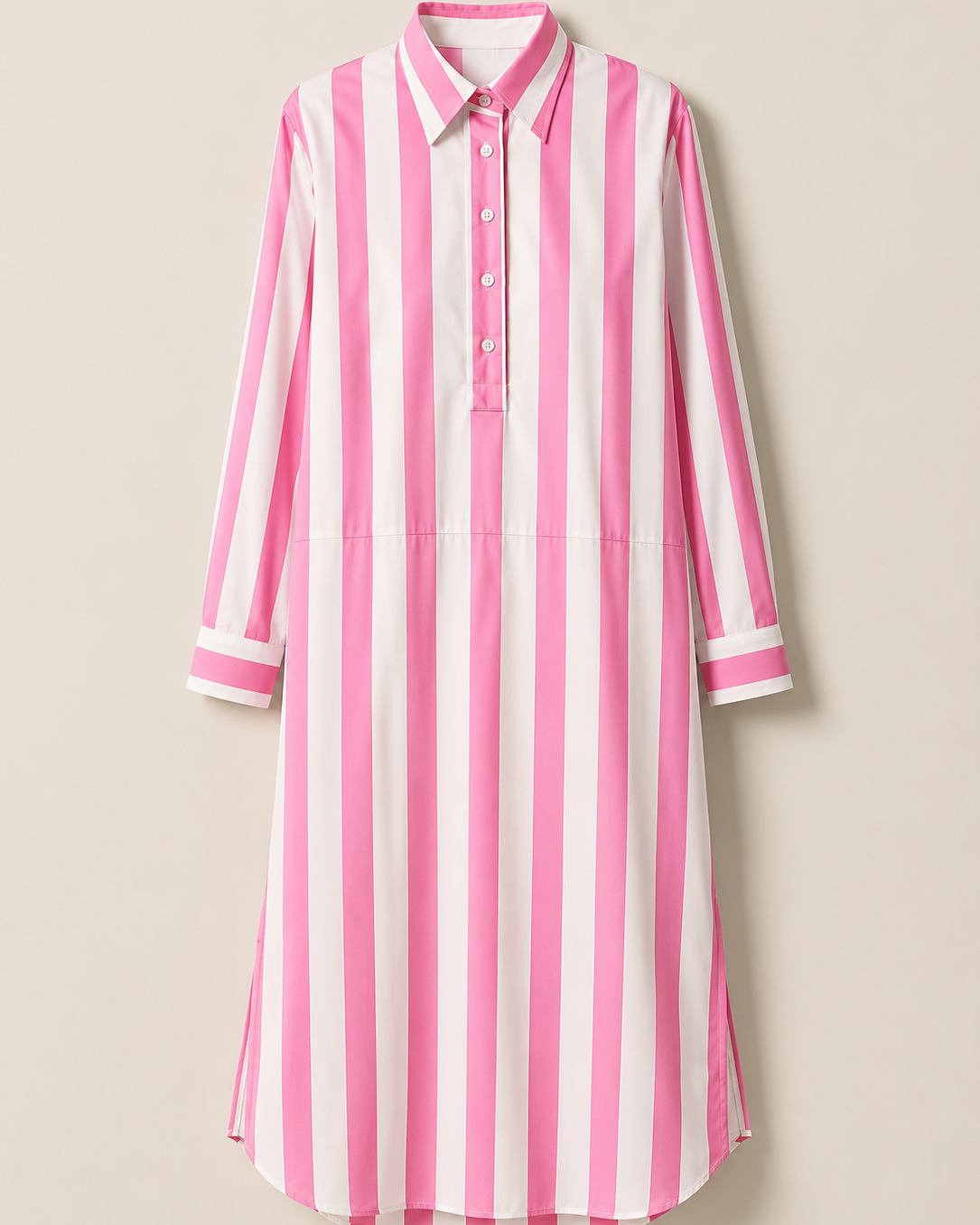 Lässiges gestreiftes Shirt Boho-Stil Maxi-Kleid - - Shirt - Concept Fashionlab