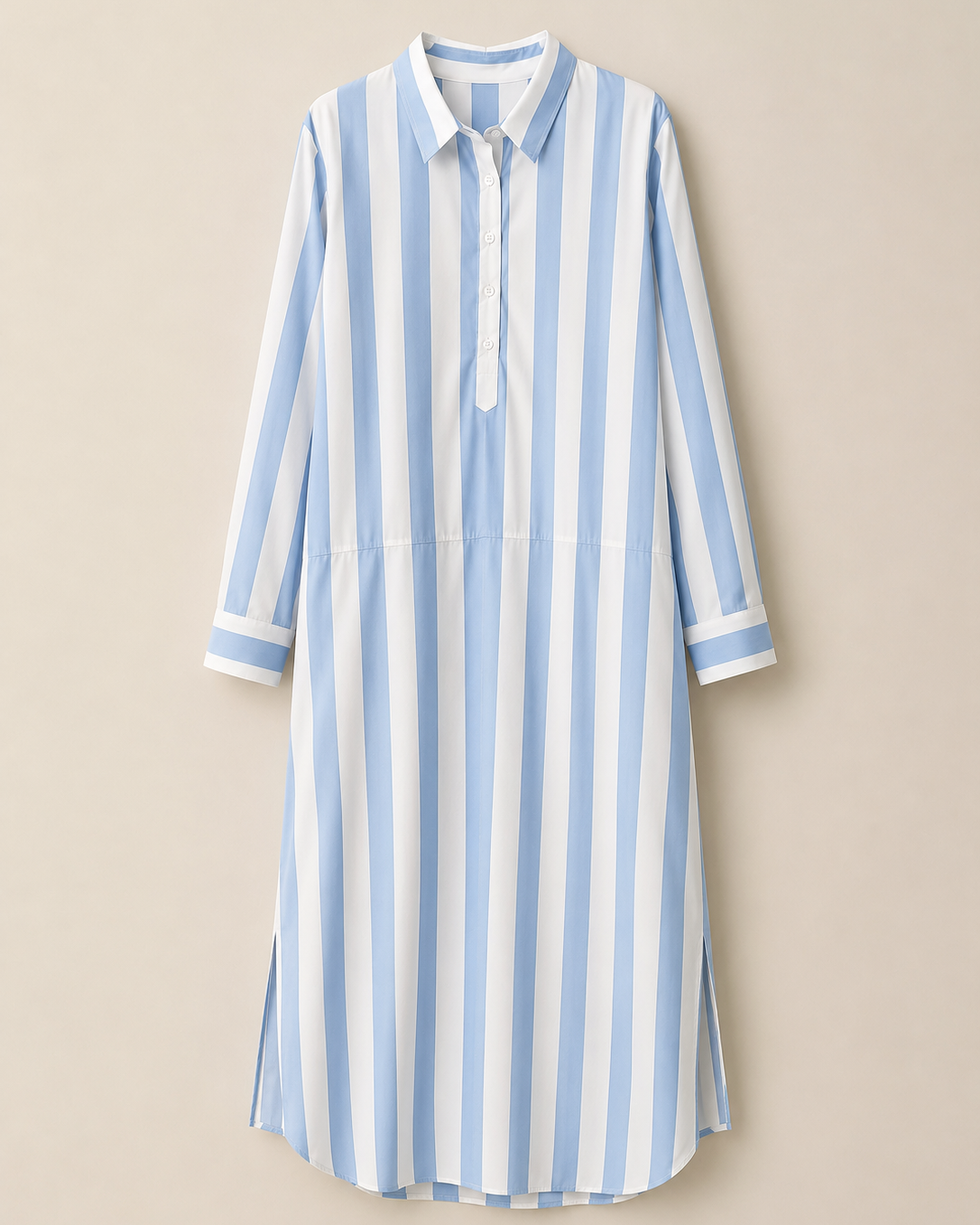 Lässiges gestreiftes Shirt Boho-Stil Maxi-Kleid - - Shirt - Concept Fashionlab