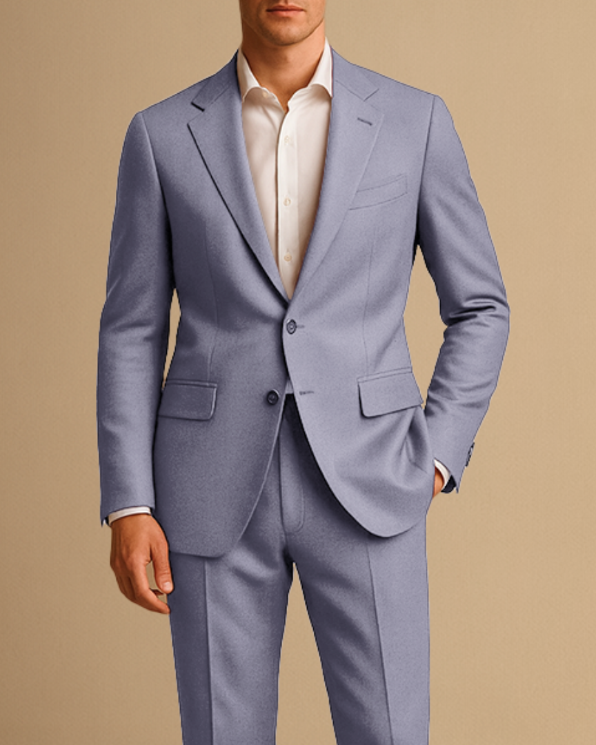 Leichter Herren Slim Fit Anzug Zweiteiler für Hochzeiten und formelle Anlässe - Grau - Men's Suits - Concept Palermo