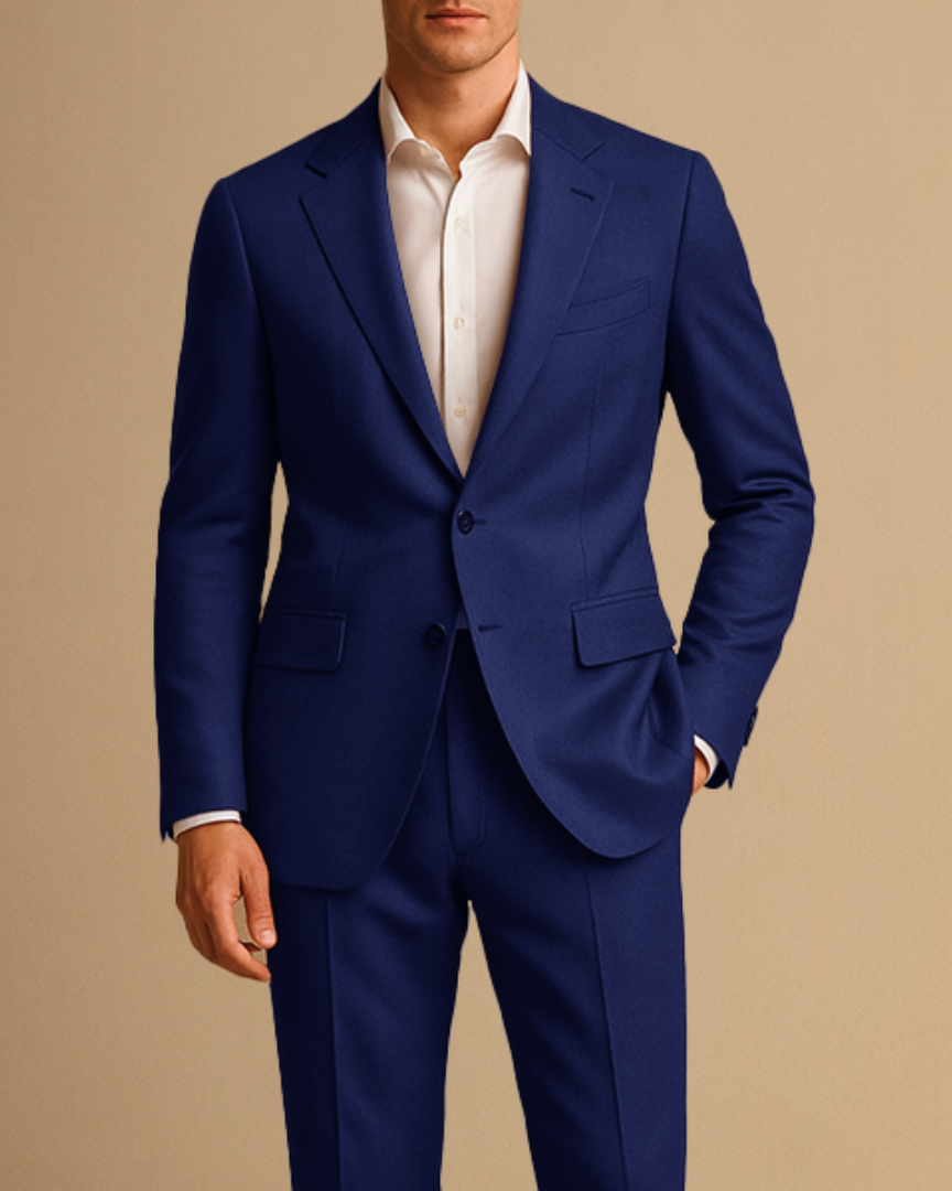 Leichter Herren Slim Fit Anzug Zweiteiler für Hochzeiten und formelle Anlässe - Marineblau - Men's Suits - Concept Palermo