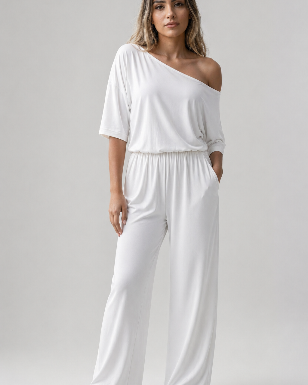 Lydia | Damen-Chic Frühlings-Jumpsuit mit einer einseitigen Schulter - - Jumpsuit - Concept Fashionlab