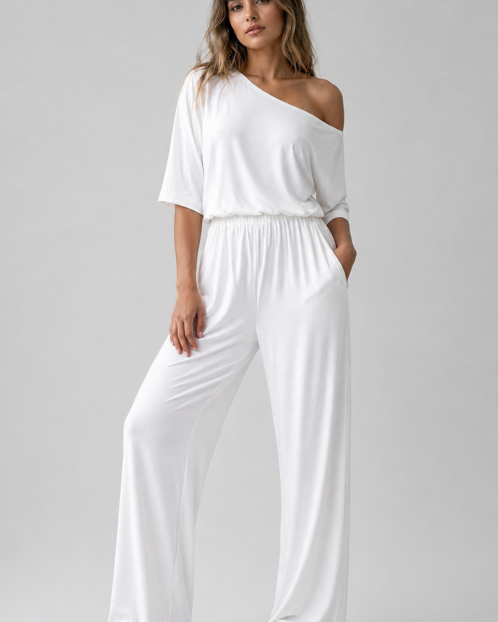 Lydia | Damen-Chic Frühlings-Jumpsuit mit einer einseitigen Schulter - - Jumpsuit - Concept Fashionlab