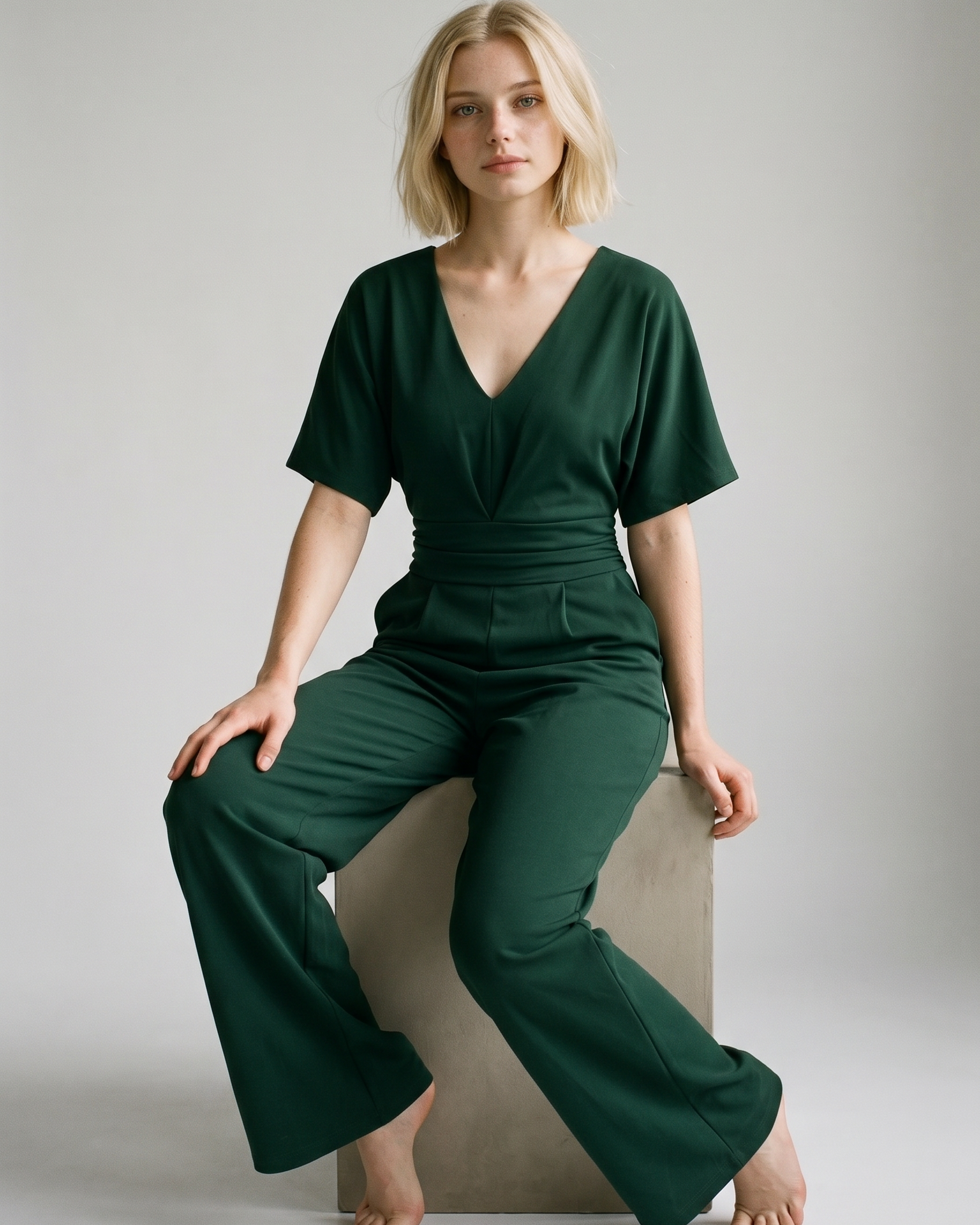 Lena - Eleganter V-Ausschnitt-Jumpsuit - - Jumpsuit - Concept Fashionlab Boutique