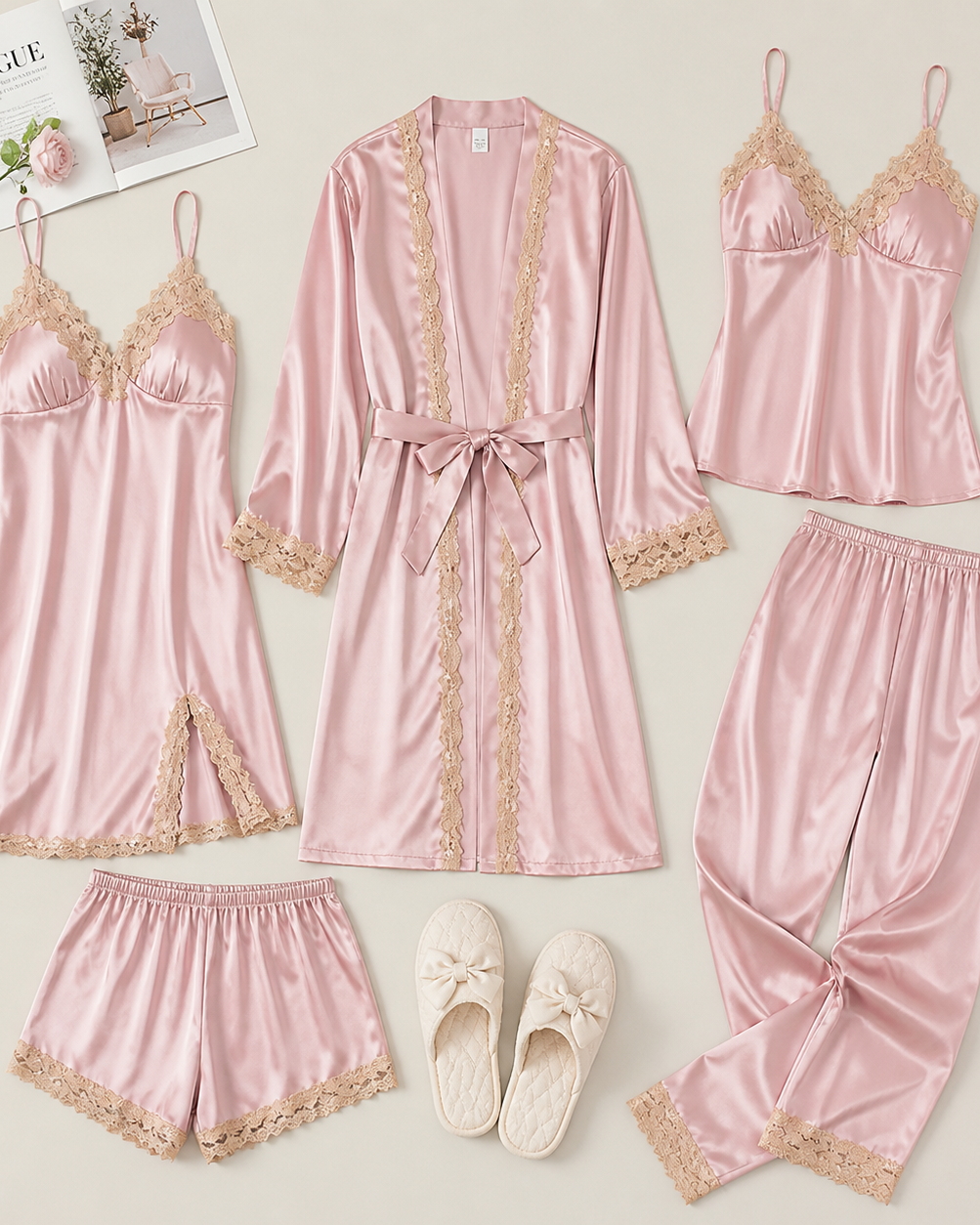 Nachtwäsche-Set – elegante und bequeme Schlafwäsche - Rosa - Pajama Set - Concept Fashionlab Boutique