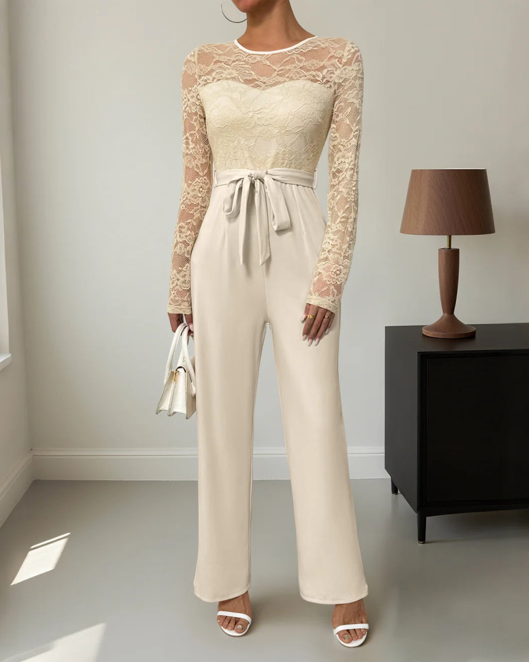 Jumpsuit der zeitlosen Eleganz Damen - Beige - Jumpsuit - Concept Fashionlab