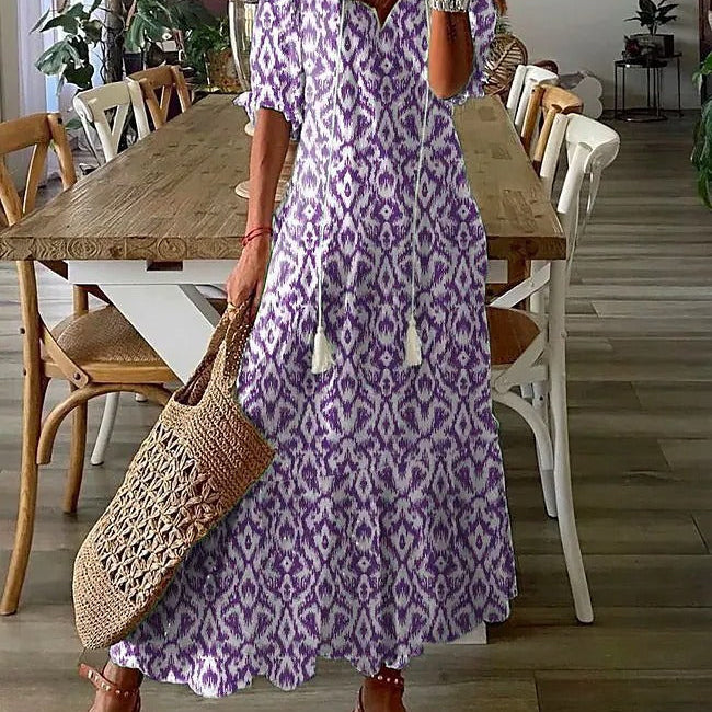 Beatrice - Boho-Kleid - Lila - - Cow Clothing