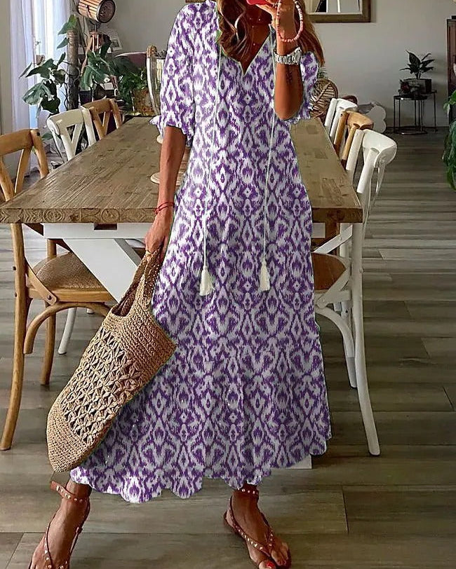 Beatrice - Boho-Kleid - Lila - - Cow Clothing
