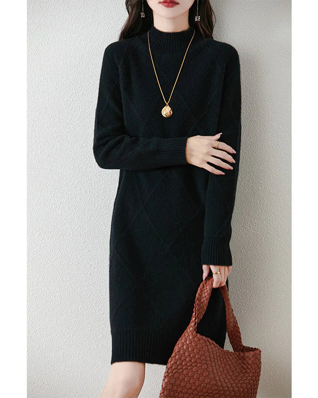 Damen Elegantes Winterkleid - Schwarz - Damen > Kleider - Concept Fashionlab