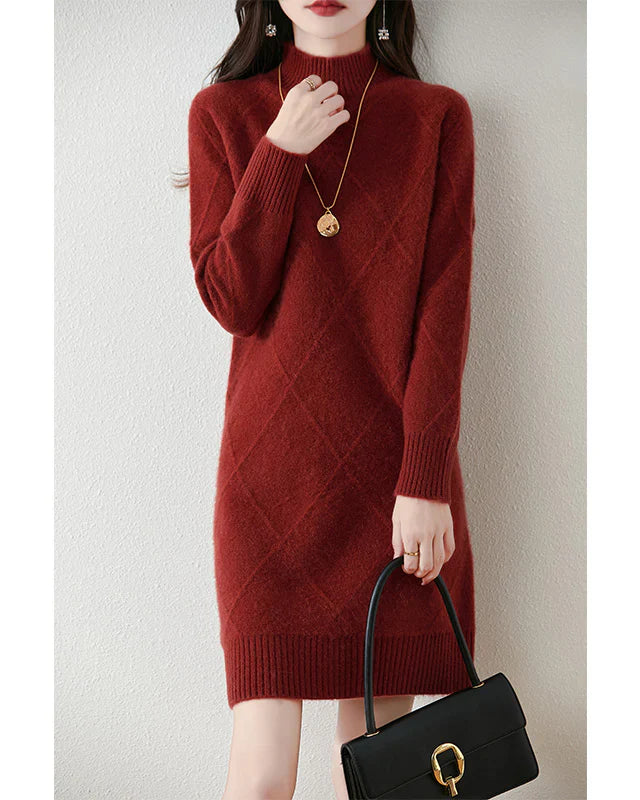 Damen Elegantes Winterkleid - Rot - Damen > Kleider - Concept Fashionlab