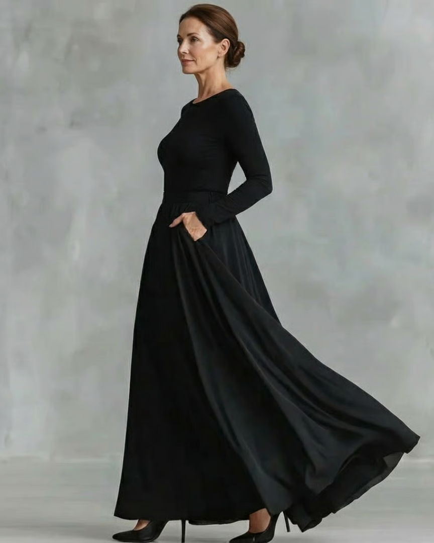 Taillenglättendes Maxi-Kleid — Müheloser Tragekomfort, schmeichelhafte Silhouette Damen - - Maxi Dress - Concept Fashionlab
