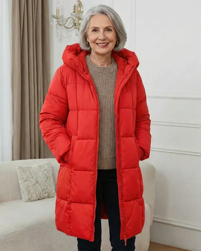 Damen Karyl Kapuzen-Quiltjacke für den Winter – Gemütliche Wärme und - Rot - Damen > Sets > Outfit - Concept Fashionlab