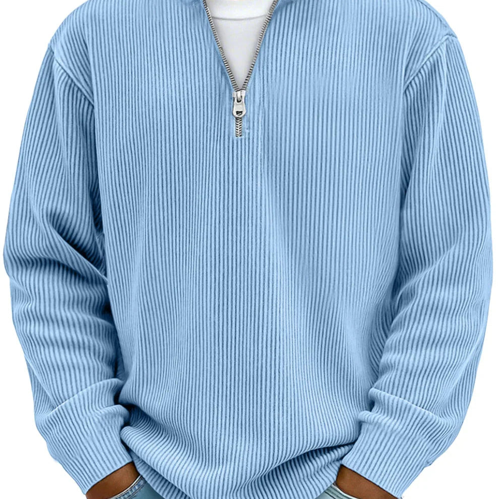 Gehobener Strickpullover mit Halbreißverschluss für alltägliche Eleganz