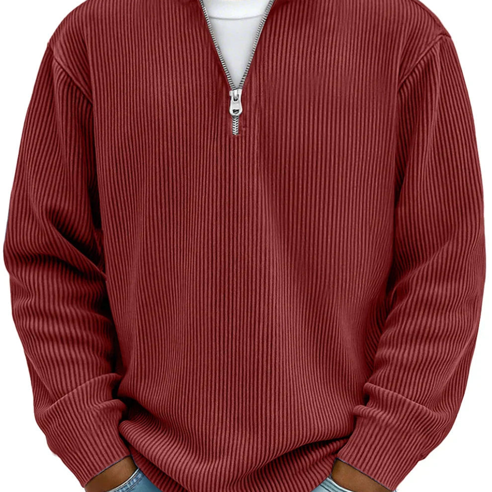 Gehobener Strickpullover mit Halbreißverschluss für alltägliche Eleganz